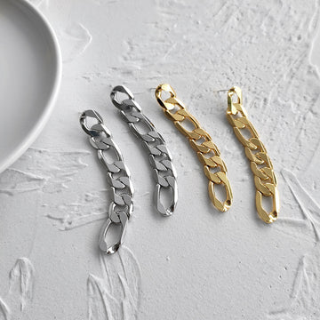 Trendy New Style Gold Plated Long Cuban Chain Stainless Steel Earings